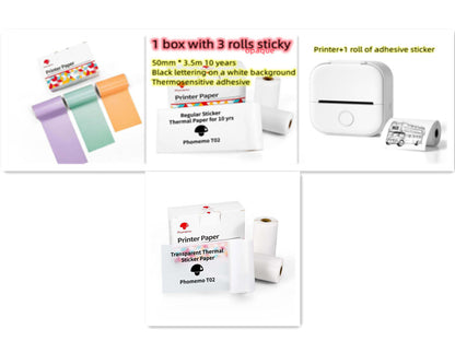 Portable Mini Thermal Label Printer Home Photo Printer Student Wrong Question Printer Bluetooth-compatible Mini Label Printer Price Tag - webmart360
