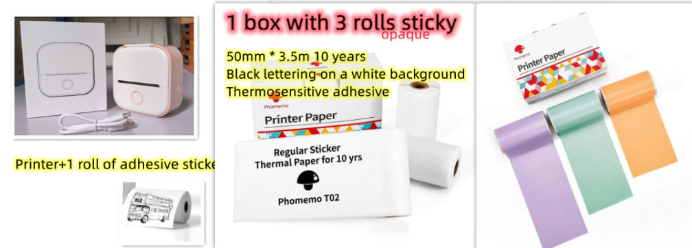 Portable Mini Thermal Label Printer Home Photo Printer Student Wrong Question Printer Bluetooth-compatible Mini Label Printer Price Tag - webmart360