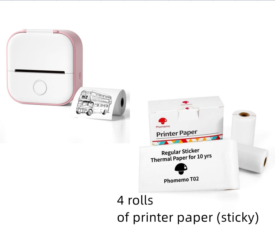 Portable Mini Thermal Label Printer Home Photo Printer Student Wrong Question Printer Bluetooth-compatible Mini Label Printer Price Tag - webmart360
