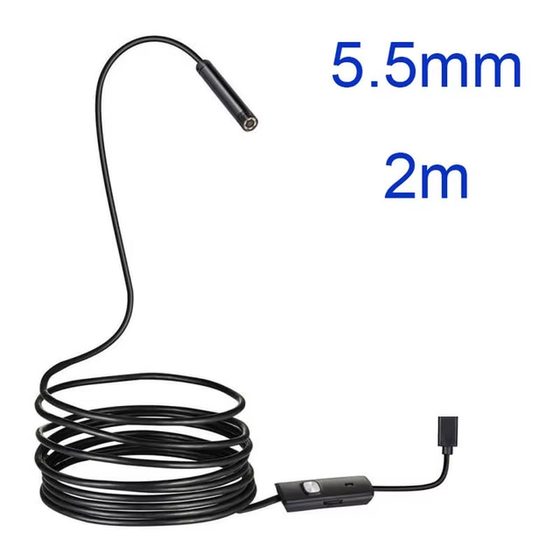 5.5 7MM Android Endoscope 3 in 1 Usb/Micro Usb/Type-C Borescope Inspection Camera Waterproof for Smartphone