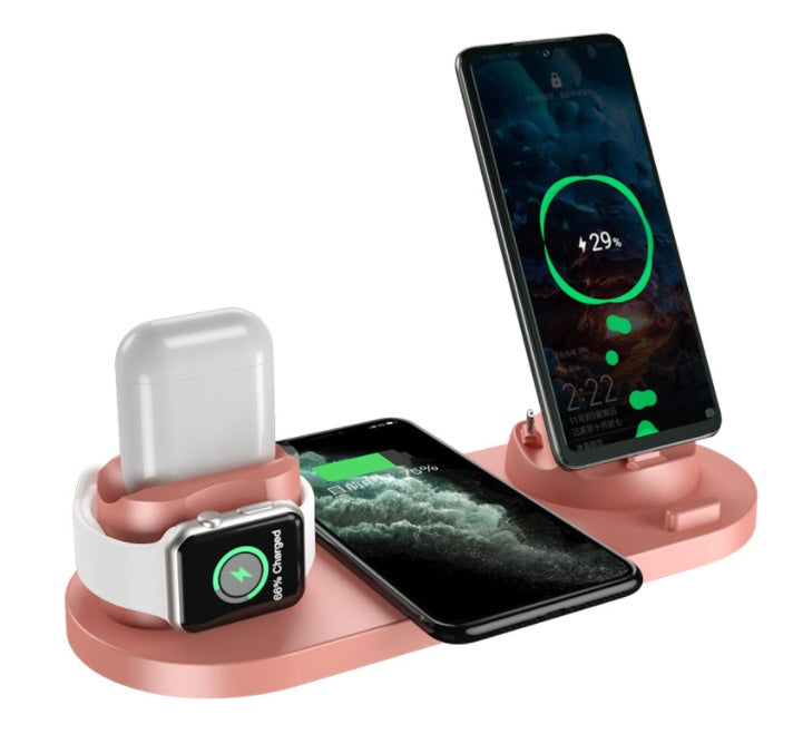Wireless Charger For IPhone Fast Charger For Phone Fast Charging Pad For Phone Watch 6 In 1 Charging Dock Station - webmart360