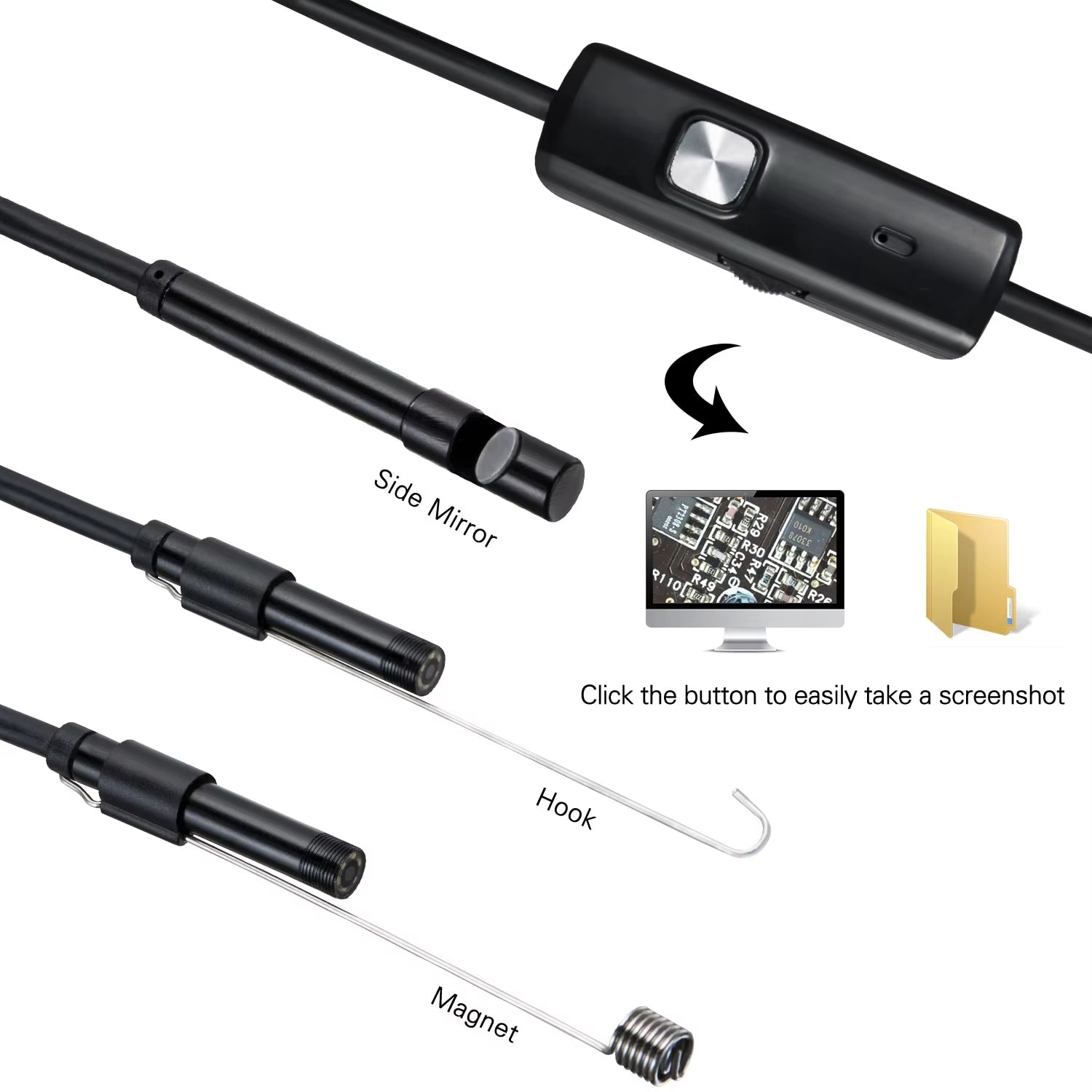 5.5 7MM Android Endoscope 3 in 1 Usb/Micro Usb/Type-C Borescope Inspection Camera Waterproof for Smartphone