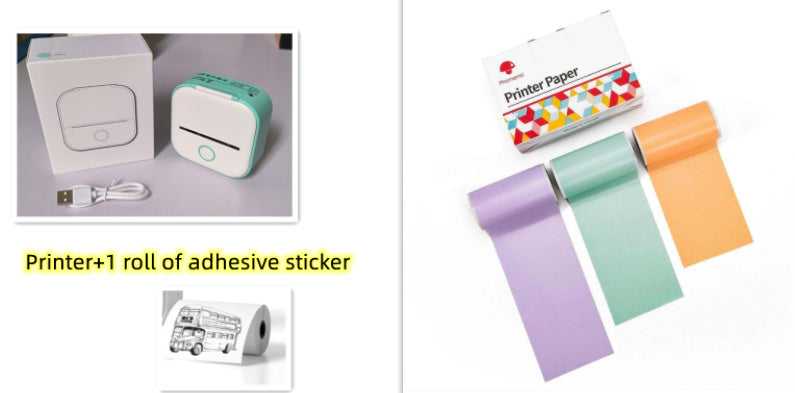 Portable Mini Thermal Label Printer Home Photo Printer Student Wrong Question Printer Bluetooth-compatible Mini Label Printer Price Tag - webmart360