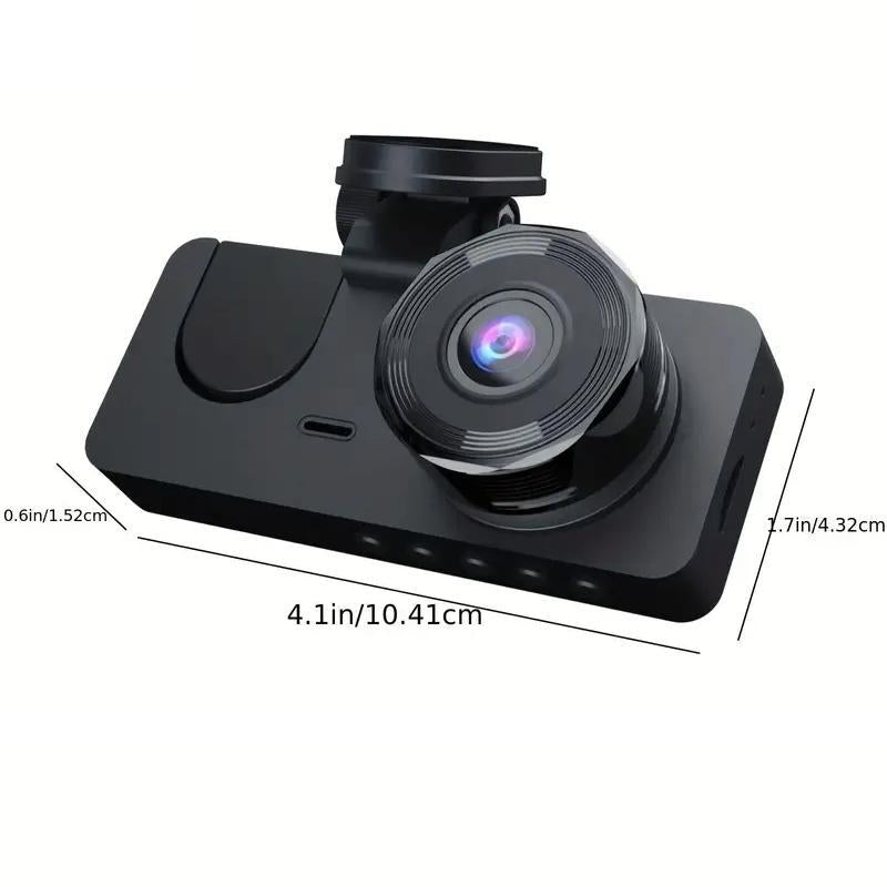 3 Channel Dash Cam for Front & Rear Inside, Full HD Deg Wide Angle Dashboard Camera, 2.0 Inch IPS Screen Dashboard Camera