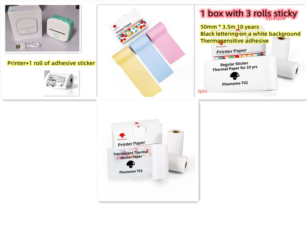 Portable Mini Thermal Label Printer Home Photo Printer Student Wrong Question Printer Bluetooth-compatible Mini Label Printer Price Tag - webmart360