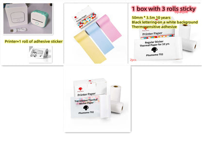 Portable Mini Thermal Label Printer Home Photo Printer Student Wrong Question Printer Bluetooth-compatible Mini Label Printer Price Tag - webmart360