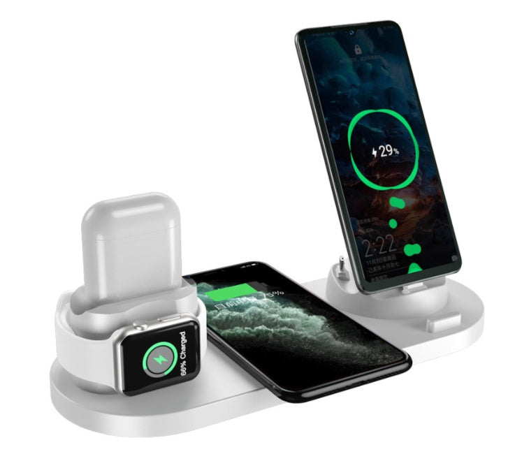 Wireless Charger For IPhone Fast Charger For Phone Fast Charging Pad For Phone Watch 6 In 1 Charging Dock Station - webmart360