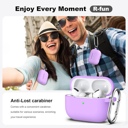 for Airpods Pro 2Nd/1St Generation Case with Cleaner Kit,Soft Silicone Protective Case Cover for Apple Airpod Pro 2/1 for Women Men,Airpods Pro Case Accessories with Keychain,Lavender