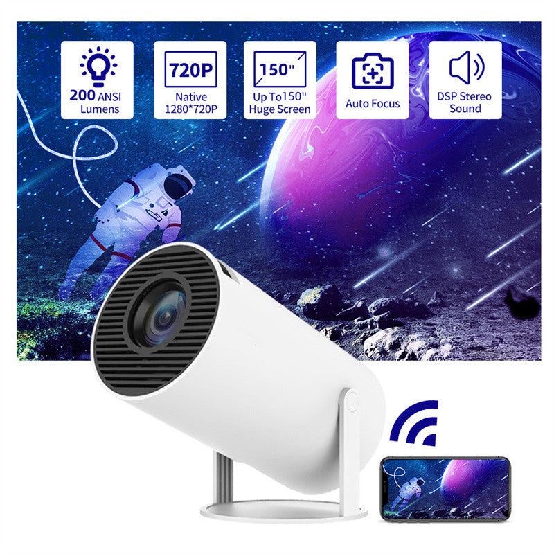 Portable Projector Small Straight Projector For Home Use 180 Degrees Projection Angle Automatic Focus Home Video Projector - webmart360