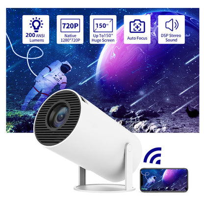 Portable Projector Small Straight Projector For Home Use 180 Degrees Projection Angle Automatic Focus Home Video Projector - webmart360