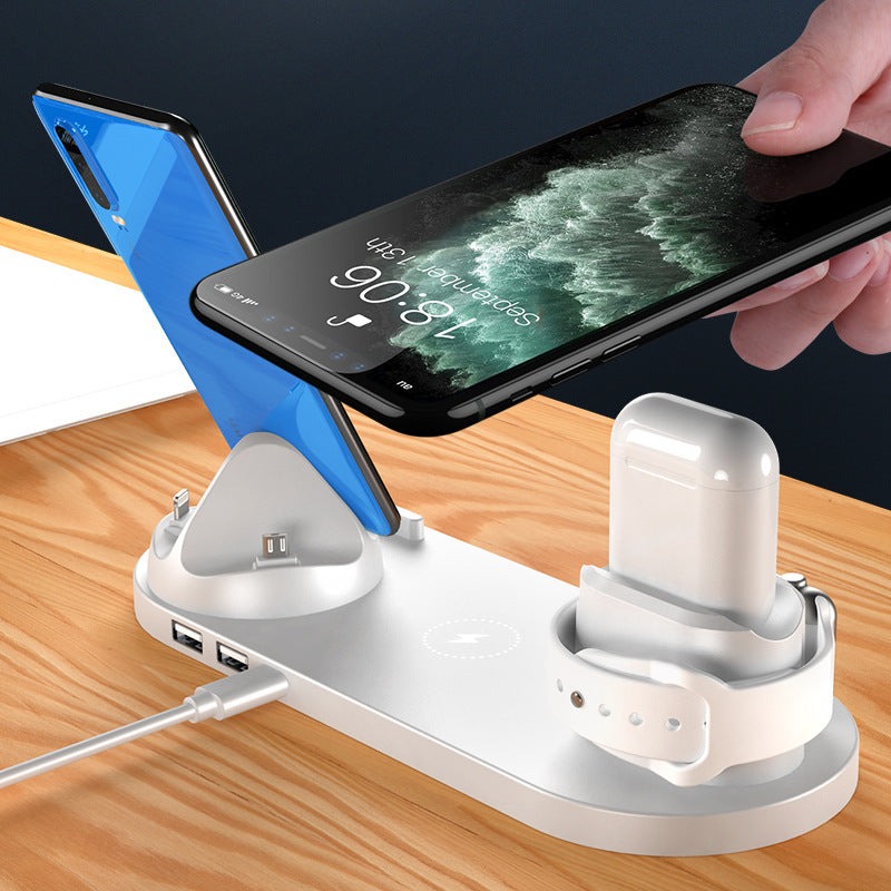 Wireless Charger For IPhone Fast Charger For Phone Fast Charging Pad For Phone Watch 6 In 1 Charging Dock Station - webmart360