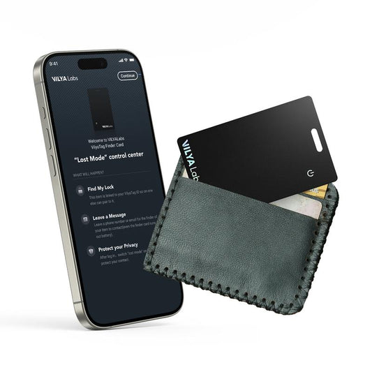 Vilyalabs Smart Finder Card, Wireless Thin Wallet Tracker Card, Rechargeable & Reusable, Works with Apple Find My App, Item Finder for Luggage Tag, Purse, Phone,Wireless Charge, Water-Resistant, Works with IOS Mobile Device