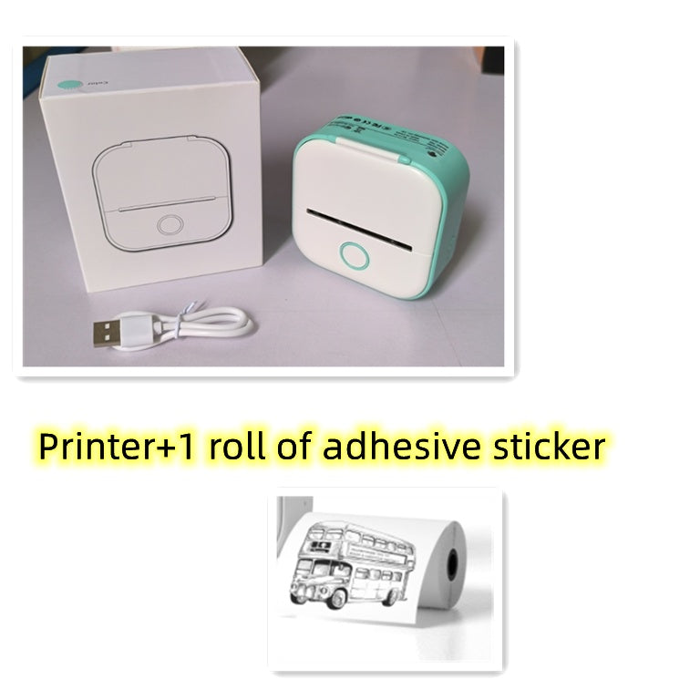 Portable Mini Thermal Label Printer Home Photo Printer Student Wrong Question Printer Bluetooth-compatible Mini Label Printer Price Tag - webmart360